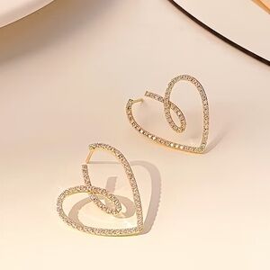 Elegant Gold Heart Earrings